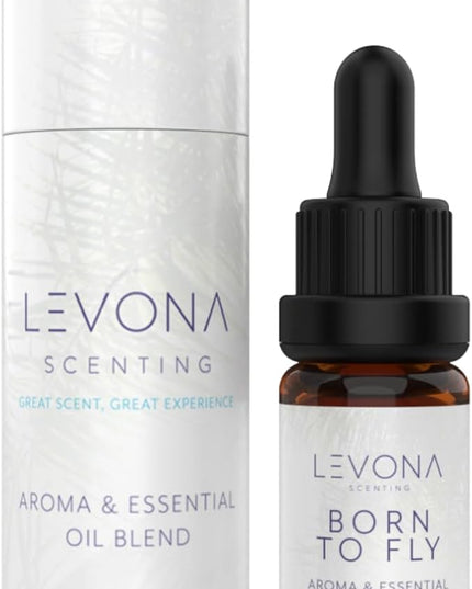 Levona Scent Essential Oil - Aroma for Home, Office, Hotel & Spa, Ideal for Humidifiers & Diffusers, Fragrance with Aldehydic Scent, Lemon, and Aqua Marine - 10ml / 0.33 fl oz, Born to Fly