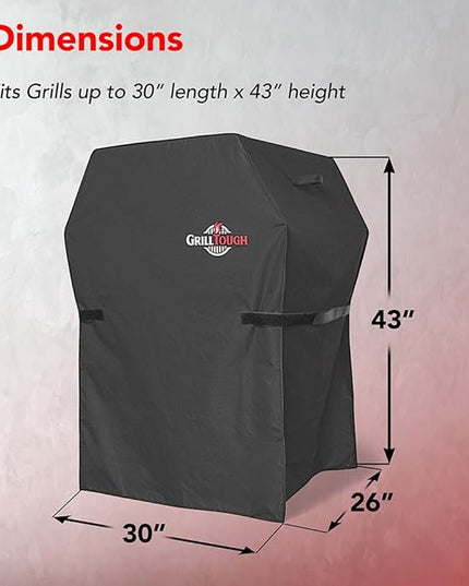 Heavy Duty BBQ Grill Cover for Outdoor Grill, 30 Inch – Waterproof, Weather Resistant, UV & Fade Resistant with Adjustable Straps – Gas Grill Cover for Weber, Charbroil, etc. Charcoal