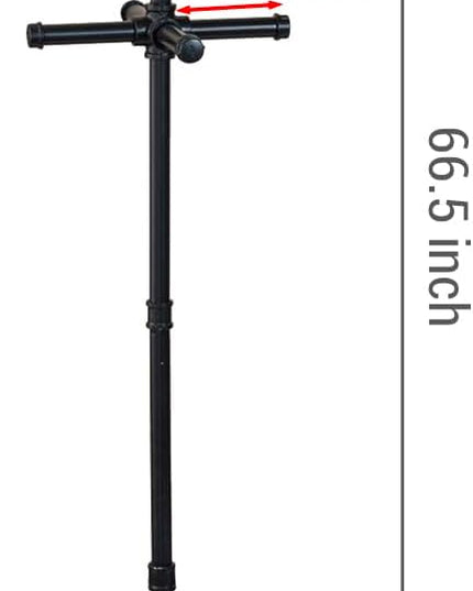 MyGift 64 Inch Industrial Black Metal Freestanding Coat Rack Stand with Realistic Pipe Design and 12 Hooks, Entryway Organizer for Hanging Coats, Hat, Handbags, Scarves