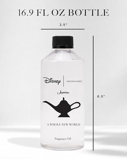 Aroma360 | Disney | A Whole New World Fragrance Oil Blend | Aladdin| Princess Jasmine | Luxury Essential Oil Diffuser | Aromatherapy Scent Diffuser Oil | Orange, Aldehydes & Jasmine 16.9 fl oz, 500mL