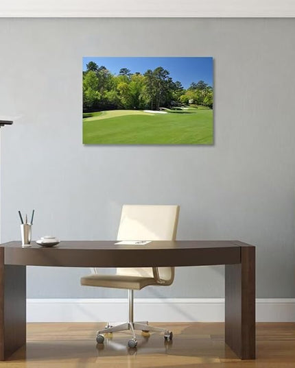 chenchenArt Augusta National Wall Art - Augusta Golf Course Wall Art for Living Room Bedroom Bathroom - Augusta Golf Course Picture Poster Canvas Prints Framed Ready to Hang(28''H x 44''W)