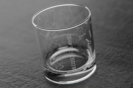 Well Told Engraved Charlottesville Virginia Map Rocks Glass, Old Fashioned Whiskey Glass (11 oz, Clear) Etched Whiskey Glass, Gifts For Whiskey Lovers