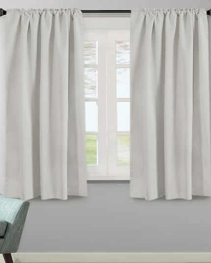 H.VERSAILTEX Blackout Curtains Thermal Insulated Window Treatment Panels Room Darkening Blackout Drapes for Living Room Back Tab/Rod Pocket Bedroom Draperies, 52 x 63 Inch, Ivory/Cream, 2 Panels