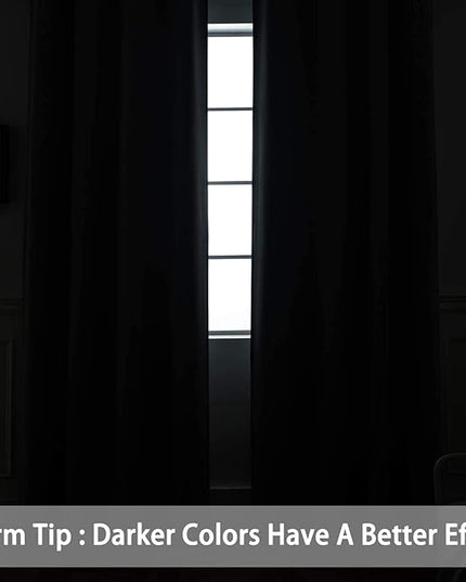 Yakamok Dark Green Blackout Curtains for Bedroom, Light Blocking Window Treatment Drapes Solid Grommet Top Curtains for Living Room,42W x 84L,2 Panels