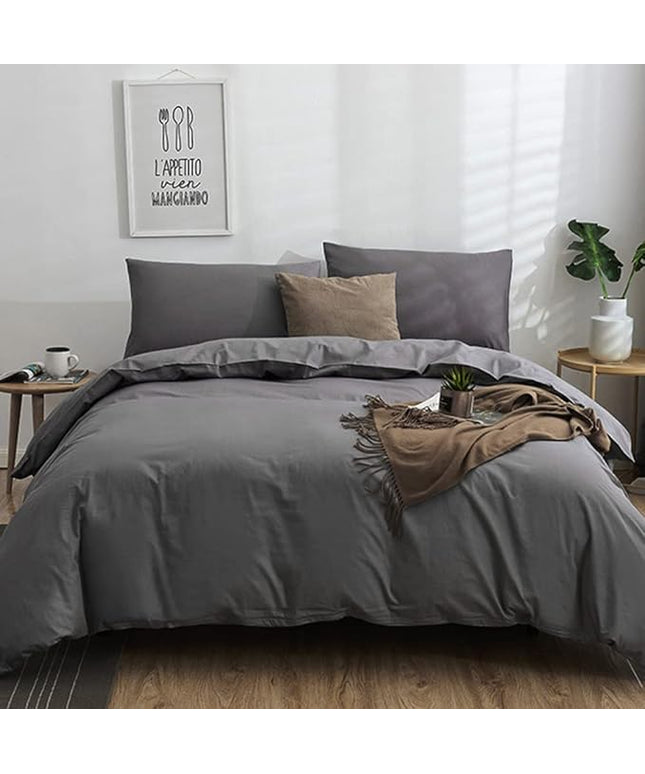 CLOTHKNOW Grey Full Size Comforter Sets Dark Gray Bedding Comforter Sets Soft All Season Men Boys Comforter Charcoal Comforters