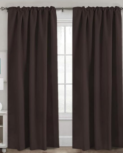 H.VERSAILTEX Blackout Curtains Thermal Insulated Window Treatment Panels Room Darkening Blackout Drapes for Living Room Back Tab/Rod Pocket Bedroom Draperies, 52 x 84 Inch, Chocolate Brown, 2 Panels