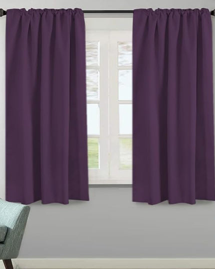 H.VERSAILTEX Blackout Curtains Thermal Insulated Window Treatment Panels Room Darkening Blackout Drapes for Living Room Back Tab/Rod Pocket Bedroom Draperies, 52 x 63 Inch, Plum Purple, 2 Panels