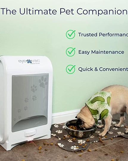 EyeVac Pet Touchless Vacuum Automatic Dustpan - Ultra Fast & Powerful - Great for Sweeping Cat Dog Pet Hair Food Dirt Kitchen, Corded Canister Vacuum, Bagless, Automatic Sensors, 1400 Watt (White)