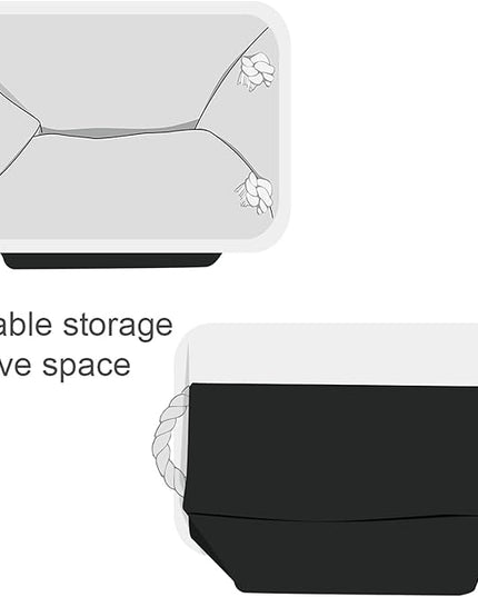 TheWarmHome Storage Basket for Organizing - Large 3 Pack 15.7x11.8x8.3 inch Collapsible Storage Bin for Shelves with Handles Laundry Cube Toy Closet Nursery (Whiet & Black)