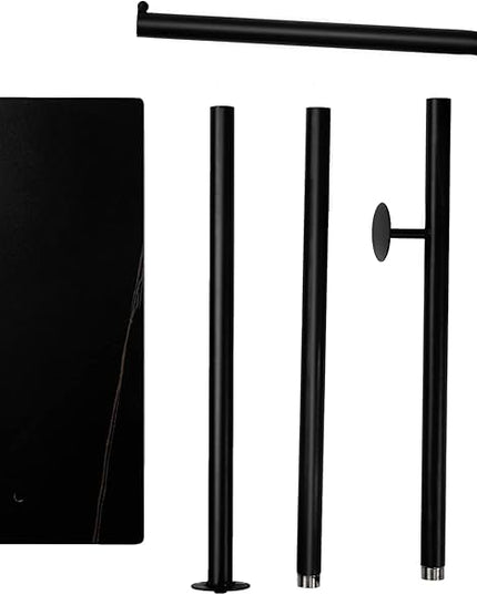 Metal Coat Rack Stand Black Coat Tree Free Standing with 3 Round Hooks Coat & Hat Hanger with Sturdy Slate Base for Entryway Hallway Porch