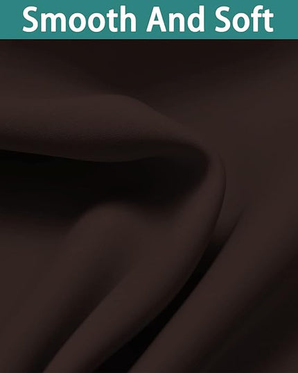 Yakamok 100% Blackout Curtains 96 Inches Long, 2 Thick Layers Heat and Full Light Blocking Soft Thermal Insulated Drapes for Bedroom(52" Wide Each Panel, Chocolate Brown, 1 Panel)