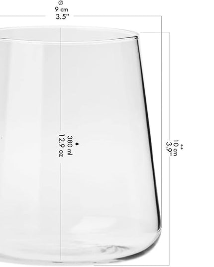 Krosno Water Juice Drinking Glasses, Set of 6, 12.9 oz, Avant-Garde Collection, Crystal Glass, Lightweight Everyday Drinking Glasses, Multi-Purpose, Dishwasher Safe, Made in Europe