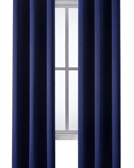 ChrisDowa Grommet Blackout Curtains for Bedroom and Living Room - 2 Panels Set Thermal Insulated Room Darkening Curtains (Navy Blue, 42W x 84L)