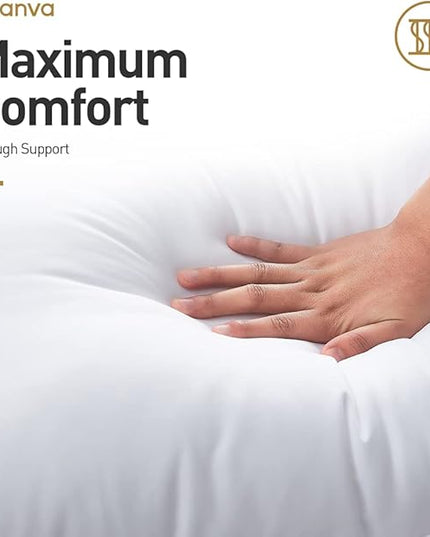 Acanva Bed Pillows for Sleeping, Cooling Hotel Quality with Premium Soft 3D Down Alternative Fill for Back, Stomach or Side Sleepers, King (Pack of 2), White