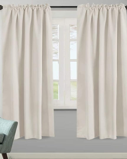 H.VERSAILTEX Light Reducing Curtains Thermal Insulated Window Treatment Panels Room Darkening Privacy Assured Drapes for Living Room Back Tab/Rod Pocket Bedroom Drapes 2 Panels, Ivory - 52 x 72 Inch