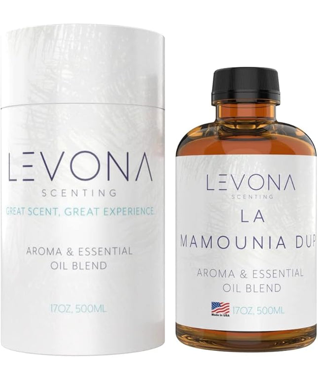 Levona Scent Essential Oil - Fresh Aroma for Home, Office, Hotel & Spa, Perfect in Humidifiers and Diffusers, Luxury Fragrance, with Citrus, Rosewood, Amber Notes - 500ml/ 17 fl oz, La Mamounia Dup