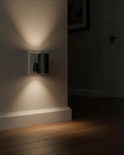 LED Night Light Plug into Wall, 0-300LM Adjustable Brightness,Light Sensor,Daylight 5000K,Dimmable Night Light for Hallway Bedroom Stairway, 4 Pack