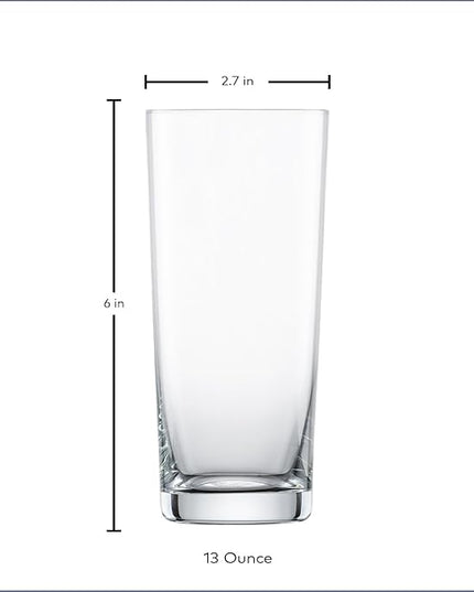 SCHOTT ZWIESEL Basic Bar Tumblers 13 Ounce (Set of 6), Medium-Sized Longdrink Glasses, Dishwasher-Safe Tritan Crystal Glasses, Made in Germany