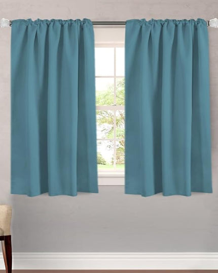 H.VERSAILTEX Blackout Curtains Thermal Insulated Window Treatment Panels Room Darkening Blackout Drapes for Living Room Back Tab/Rod Pocket Bedroom Draperies (2 Panels, Storm Blue, 52 x 54 Inch)