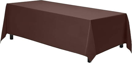 Gee Di Moda Rectangle Tablecloth - 90 x 132 Inch Chocolate Table Cloth for 6 Foot Tables with Floor-Length Drop - Heavy Duty Washable Fabric for Holiday Party, Dinner, Weddings & Baby Shower