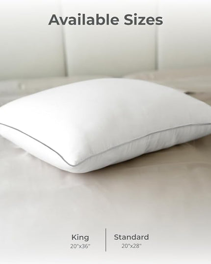 Cariloha Aloha Soft Down Alternative Pillow | White | King | 38" x 20" | 100% Down Alternative Fill with 100% Viscose Cover