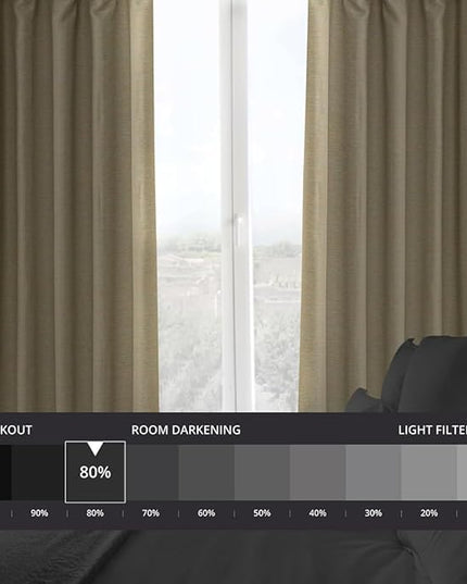 HPD Half Price Drapes Bellino Room Darkening Curtains 63 Inches Long Curtains for Bedroom & Living Room (1 Panel), 50W x 63L, Candlelight