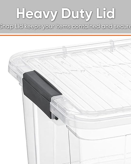 Superio Storage Bins with Lids, Clear Plastic Containers for Organizing, Stackable Totes, BPA Free, Odor Free, Organizer Boxes for Home, and Dorm (8 Pack, 36 Qt)