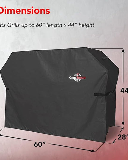 Heavy Duty BBQ Grill Cover for Outdoor Grill, 60 Inch – Waterproof, Weather Resistant, UV & Fade Resistant with Adjustable Straps – Gas Grill Cover for Weber, Charbroil, etc. Charcoal