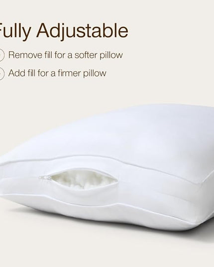 Coop Home Goods Essence Down Alternative Pillow Set of 2, Queen Size, Best Pillows for Sleeping, Adjustable Alternative to Down Pillows, Luxury Hotel Pillow for Back, Stomach or Side Sleepers
