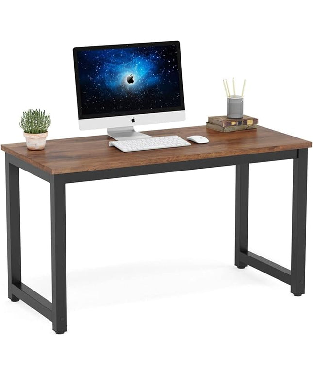 Tribesigns Modern Simple Computer Desk, 47 inch Vintage Office Desk Computer Table, Study Writing Study Desk Workstation for Home Office, Rustic Brown