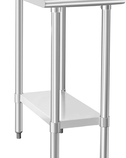 HARDURA Stainless Steel Work Table Commercial 30×15 Inches Kitchen Prep Table and Heavy Duty Commercial Workbench NSF 430 with Undershelf and Galvanized Legs