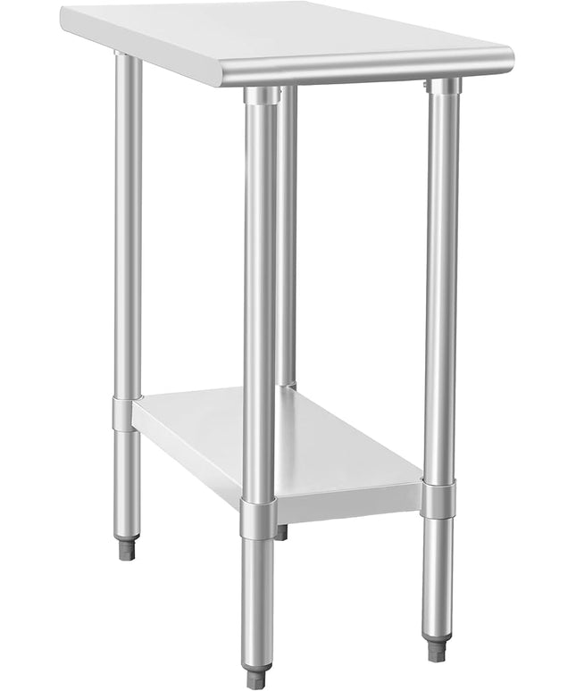 HARDURA Stainless Steel Work Table Commercial 30×15 Inches Kitchen Prep Table and Heavy Duty Commercial Workbench NSF 430 with Undershelf and Galvanized Legs