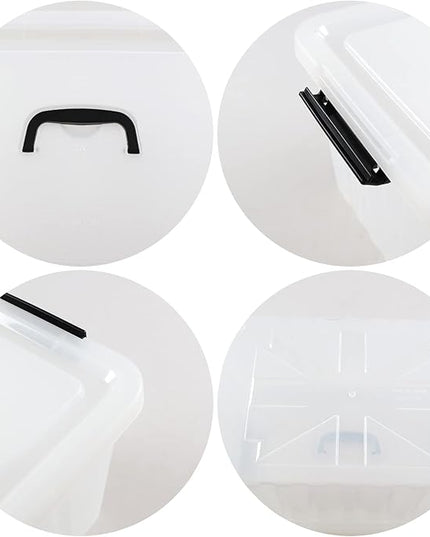 20 L Plastic Storage Bins with Latching Lids, Stackable Storage Containers for Garage, Closet, Kitchen, 4 Packs