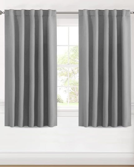H.VERSAILTEX Blackout Curtains Thermal Insulated Window Treatment Panels Room Darkening Blackout Drapes for Living Room Back Tab/Rod Pocket Bedroom Draperies (2 Panels, Grey, 42 x 54 Inch)