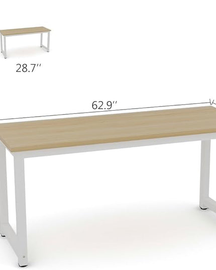 Tribesigns Computer Desk, 63 inch Large Office Desk Computer Table Study Writing Desk Workstation for Home Office, Walnut