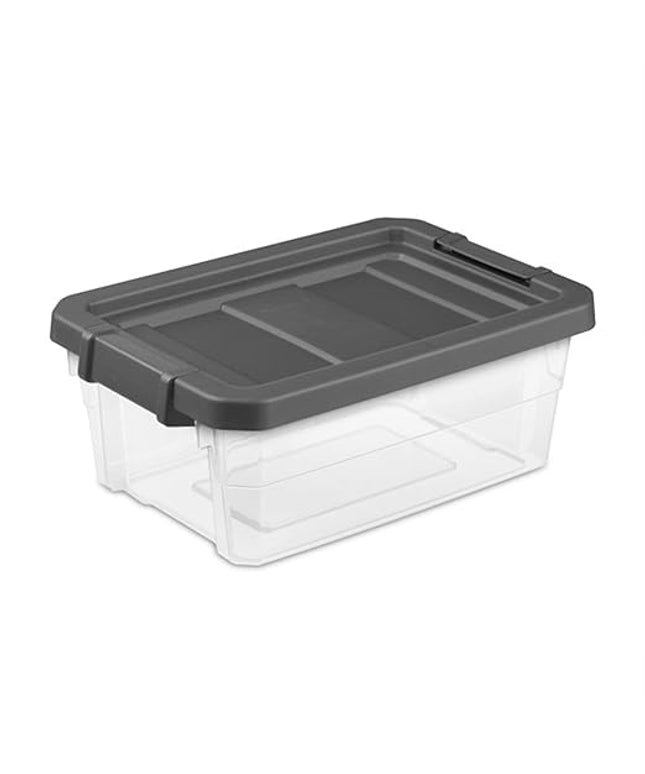 Sterilite 24-Pack Modular Stacker Box, Durable Clear Plastic Storage Bins with Latching Lids, 16 Quart - Stackable Organizing Container Boxes for Closet, Bathroom, and Office