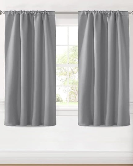 H.VERSAILTEX Blackout Curtains Thermal Insulated Window Treatment Panels Room Darkening Blackout Drapes for Living Room Back Tab/Rod Pocket Bedroom Draperies (2 Panels, Grey, 42 x 54 Inch)