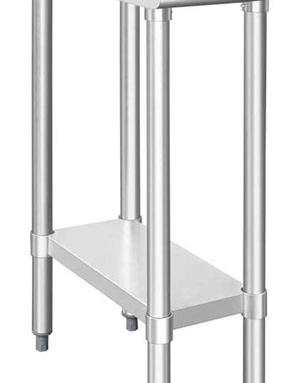 HARDURA Stainless Steel Table 24X12 Inches with Undershelf and Galvanized Legs NSF Heavy Duty Commercial Prep Work Table for Restaurant Kitchen Home and Hotel