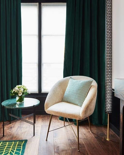 Joydeco Dark Green Velvet Curtains 96 inch Length 2 Panels Burg Set, Luxury Rod Pocket Thermal Insulated Window Blackout Curtain, Room Darkening Drapes for Living Dining Room Bedroom Privacy