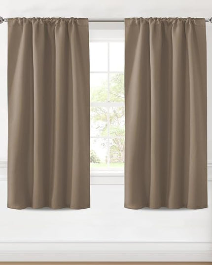 H.VERSAILTEX Blackout Curtains Thermal Insulated Window Treatment Panels Room Darkening Blackout Drapes for Living Room Back Tab/Rod Pocket Bedroom Draperies (2 Panels, Macchiato, 42 x 63 Inch)