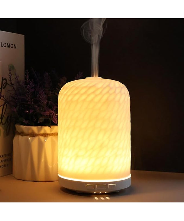 Essential Oil Diffuser – 2.4MHz Ultrasonic Aromatherapy Diffuser, Health Night Light, Timer & Auto Shut-Off, BPA-Free, 120ml Ceramic Oil Diffuser for Home, Office, or Spa, Yoga