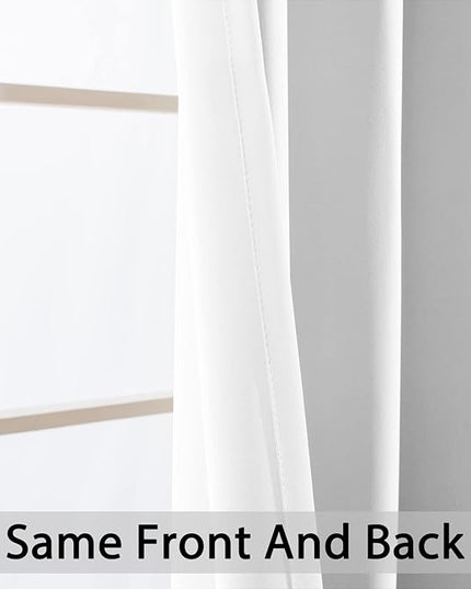 Yakamok Blackout Curtains Room Darkening Thermal Insulated Window Panels,Solid Grommet Top Drapes for Bedroom/Living Room(42Wx63L, Pure White, 2 Panels)