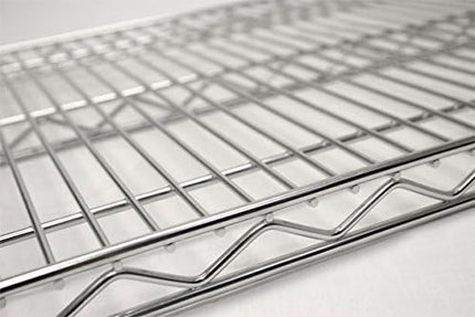 Omega 4 Tier Shelving Unit Heavy Duty NSF Wire Shelf Metal Large Storage Shelves Adjustable, Commercial Grade Steel Utility Layer Shelf Rack Storage,12L x 42W x 80H Inch Chrome