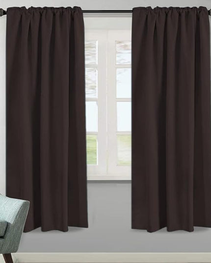 H.VERSAILTEX Blackout Curtains Thermal Insulated Window Treatment Panels Room Darkening Blackout Drapes for Living Room Back Tab/Rod Pocket Bedroom Draperies, 52 x 72 Inch, Chocolate Brown, 2 Panels