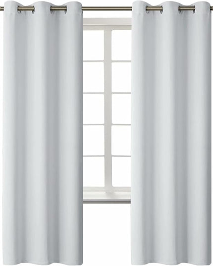BGment Room Darkening Curtains 72 Inches Long - Grommet Thermal Insulated Drapes Window Treatment Curtains for Bedroom, 2 Panels, 42 x 72 Inch, Greyish White
