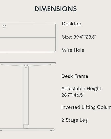 Adjustable Stand Up Desk Standing Desk, 40x24 Inches Home Office Desks with Memory Preset Computer Workstation, Splice Black Top + Black Frame
