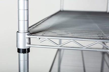 Omega 4 Tier Shelving Unit Heavy Duty NSF Wire Shelf Metal Large Storage Shelves Adjustable, Commercial Grade Steel Utility Layer Shelf Rack Storage,24L x 36W x 96H Inch Grey