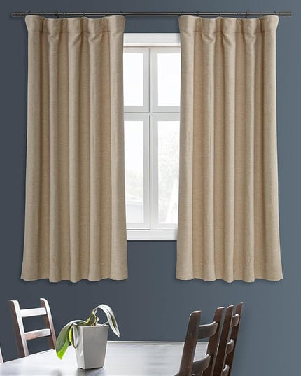 HPD Half Price Drapes Bellino Room Darkening Curtains 63 Inches Long Curtains for Bedroom & Living Room (1 Panel), 50W x 63L, Ginger