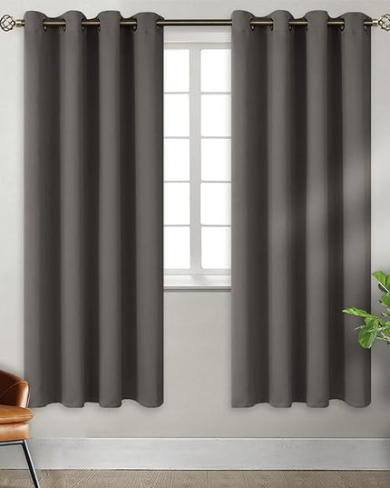 BGment Blackout Curtains for Bedroom - Grommet Thermal Insulated Room Darkening Curtains for Living Room, Set of 2 Panels, Each 46 x 72 Inch, Grey