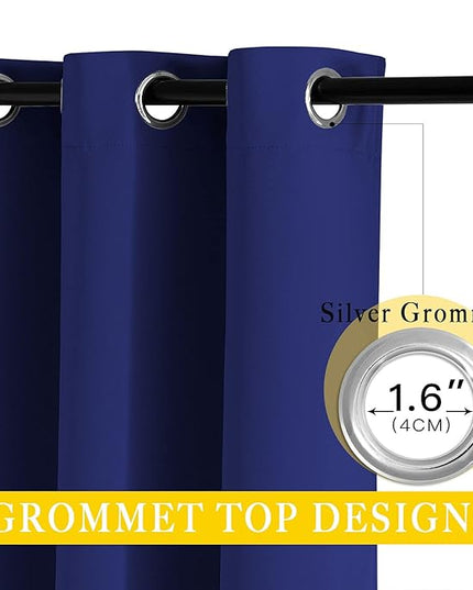 NICETOWN Sliding Glass Door Curtain Panel, Home Decoration Privacy & Noise Reducing Room Divider for Shared Apartment (Navy Blue, 80 inches x 84 inches)